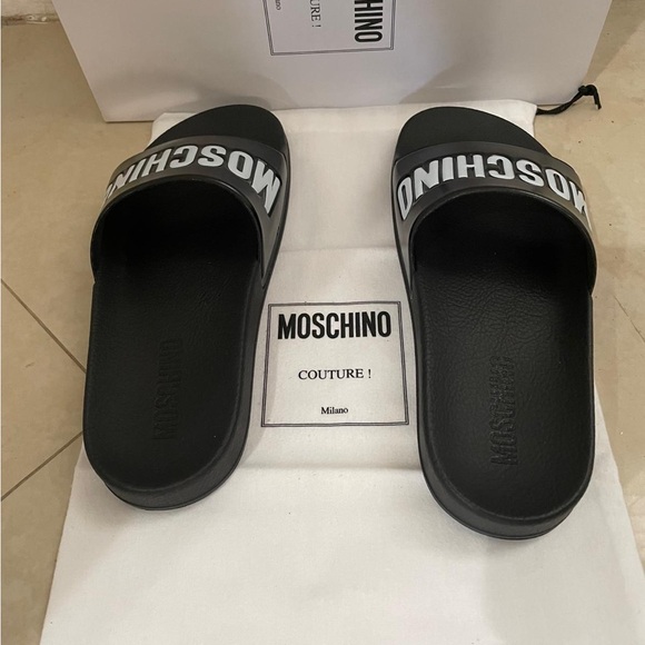 Moschino Black Slide Sandals/Slippers - Picture 3 of 4